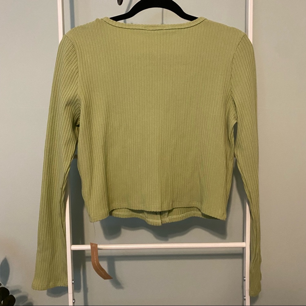 Reformation Sage Ribbed Button-Up Cardigan - Picture 3 of 5